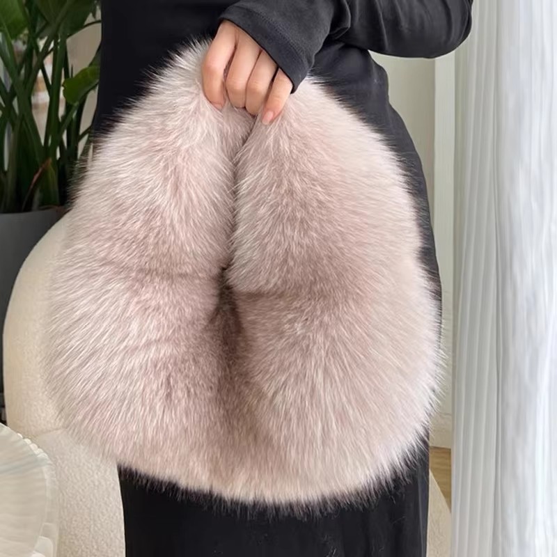 Women Bags On Sale - Sacs demi-lune en peluche douce et
