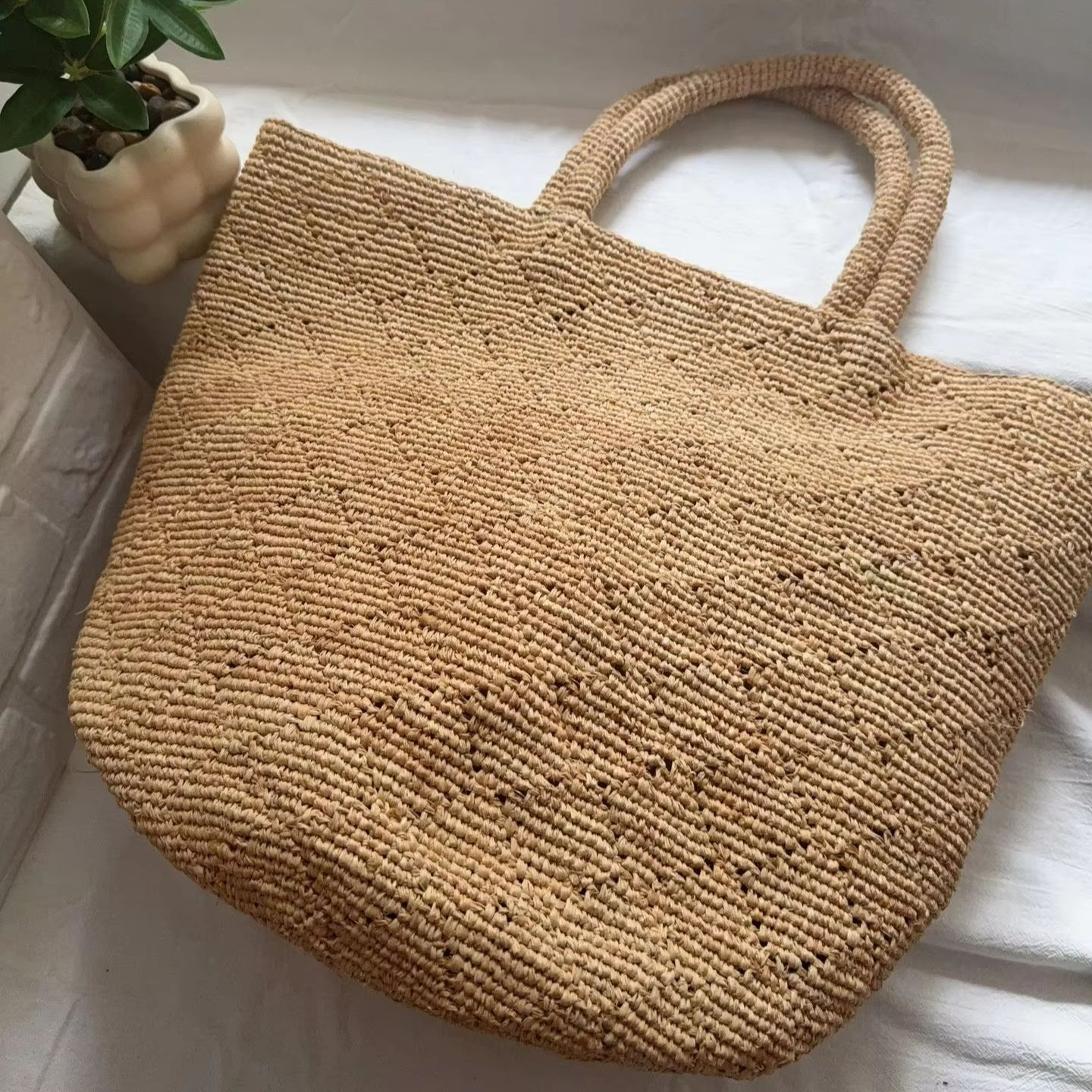 Sac de plage carré en raphia t - Women'S Raffia Bags avis et prix