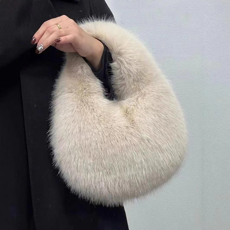 Sacs demi-lune en peluche douc - Women Bags On Sale avis et prix